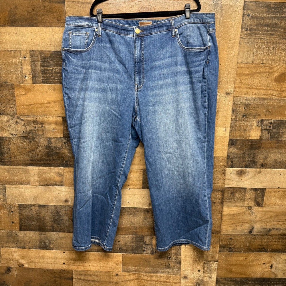 NWT KUT FROM THE KLOTH CHARLOTTE HIGH‎ RISE WIDE LEG JEANS 24W MEDIUM WASH